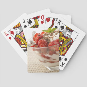 Aardbeiensap met vers yoghurt speelkaarten