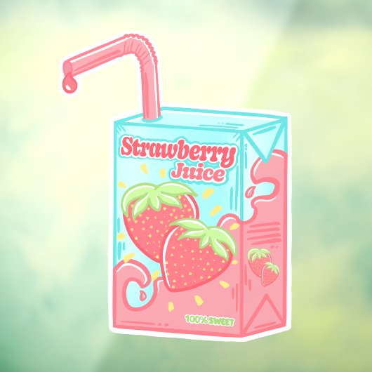 Aardbeiensapdoos Raamsticker (Vel 3)