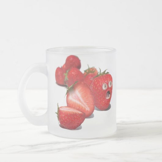 Aardbeienschok Matglas Koffiemok (Links)