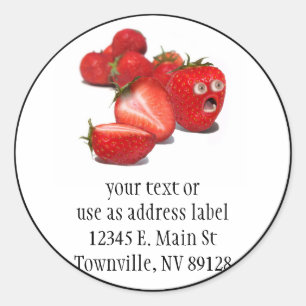 Aardbeienschok Ronde Sticker