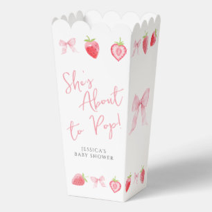 Aardbeienschuren gaan Pop Baby shower Popcorn Bedankdoosjes