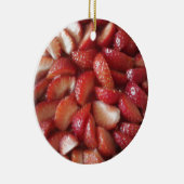 Aardbeienslijmen, gezonde voedselsnack, rode vruch keramisch ornament (Rechts)