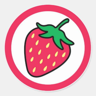 Aardbeiensmaak visual circle sticker labels
