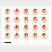 Aardbeiensmaaklabels Ronde Sticker (Vel)