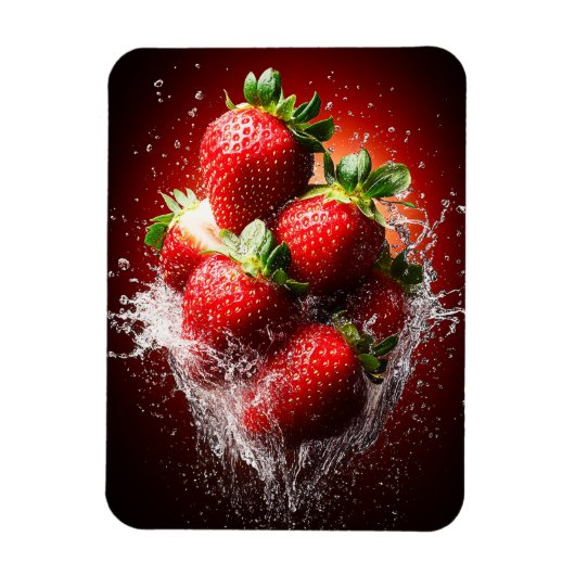 Aardbeiensplash Magneet (Verticaal)