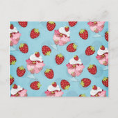aardbeienstaart briefkaart (Voorkant)