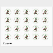 Aardbeienstickers Ronde Sticker (Vel)