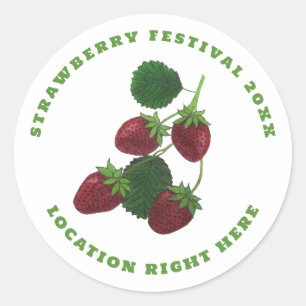 Aardbeienstickers Ronde Sticker