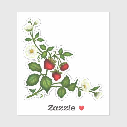 Aardbeienstickers Sticker (Vel)