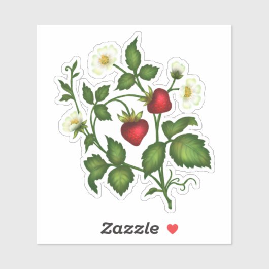 Aardbeienstickers Sticker (Vel)