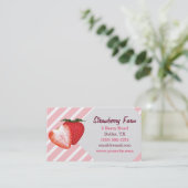 Aardbeienstrepen Visitekaartje (Staand voorkant)
