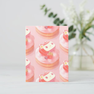 Aardbeientaart illustratie aankondigingskaart