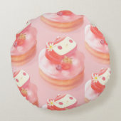 Aardbeientaart illustratie rond kussen (Achterkant)