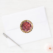 Aardbeientaart met korst ronde sticker (Envelop)
