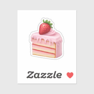 Aardbeientaart Slice Emoji - Sweet Dessert Art Sticker