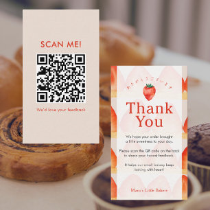 Aardbeientaartlaag Laat een review QR-code achter Visitekaartje