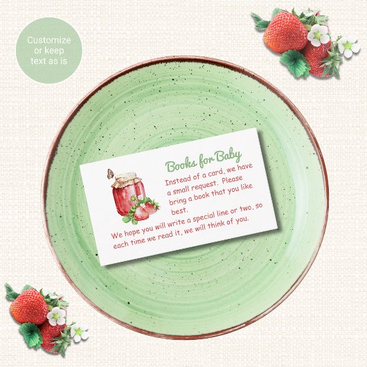 Aardbeienthema Baby Shower Bijlagekaarten Informatiekaartje