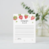 Aardbeienthema Birthday Time Capsule Note (Staand voorkant)