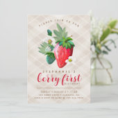 Aardbeienthema, eerste verjaardag, kinderen van de (Staand voorkant)