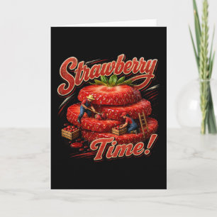 Aardbeientijd! Feestdagen Kaart