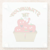 Aardbeientijd! Glazen Onderzetter (Achterkant)