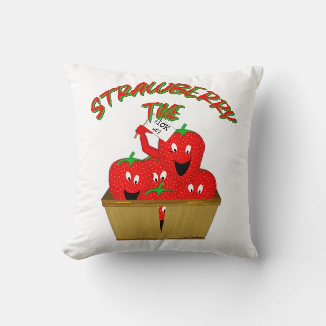 Aardbeientijd! Kussen (Voorkant)