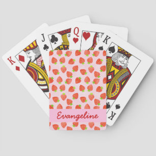 aardbeientroompatroon, speciaal aangepast pokerkaarten