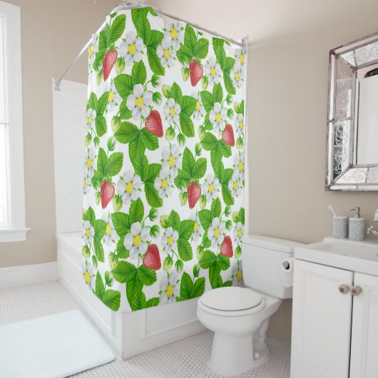 Aardbeientuin Douchegordijn (In situ)