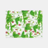 Aardbeientuin Fleece Deken (Voorkant (Horizontaal))