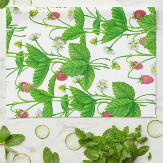 Aardbeientuin Theedoek (Gevouwen)
