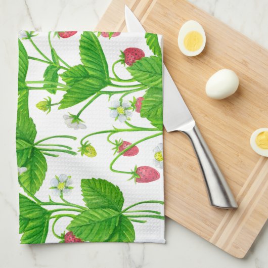 Aardbeientuin Theedoek (Quarter Fold)