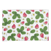 Aardbeienvelden op wit kussensloop (Voorkant-Rechts)