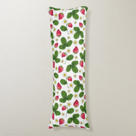 Aardbeienvelden op wit lichaamskussen