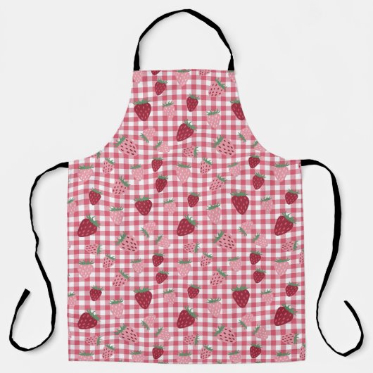 Aardbeienveldpatroon Schort (Voorkant)