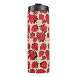Aardbeienverrukking: patroonbedel. thermosbeker