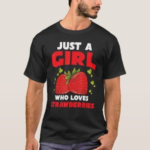 Aardbeienvrouwen gewoon een meisje dat van aardbei t-shirt