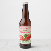 Aardbeienvruchtendrank Bier Etiket (Voorkant)