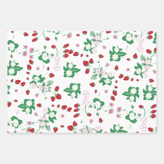 Aardbeienwijnstokken die Document Bladen verpakken Inpakpapier Vel (Voorkant 3)