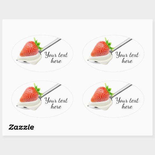 Aardbeienyoghurt Ovale Sticker (Vel)