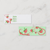 Aardbeienzwirls voor Kaarten met de grootste glans Mini Visitekaartje (Voorkant / Achterkant)