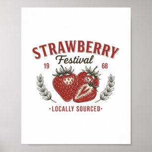 Aardbeifestival 1968 Lokaal Geproduceerde Zomer Vi Poster