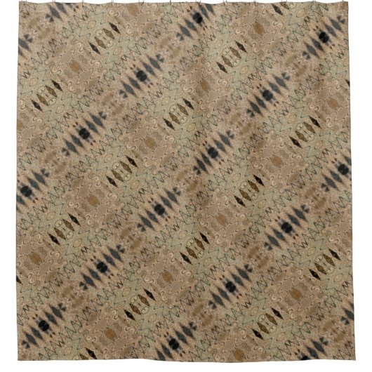 Aardbeige zwarte vormgeving douchegordijn (Voorkant)