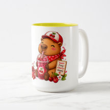 Aardbeimelk Capybara | Schattige Kawaii Capybara D