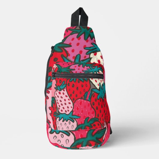 Aardbeipatroon Sling Bag (Voorkant)