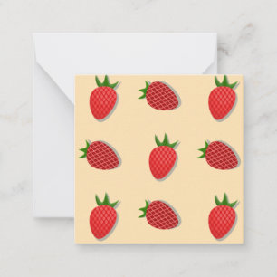 Aardbeipatroon voor fruit zomers goed gevoel notitiekaartje