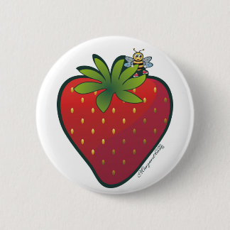 aardbeipen ronde button 5,7 cm