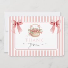 Aardbeiroze gestreepte strik meisje baby shower