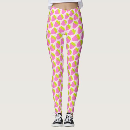 aardbeiroze leggings (Voorkant)