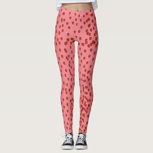 aardbeiroze leggings (Voorkant)