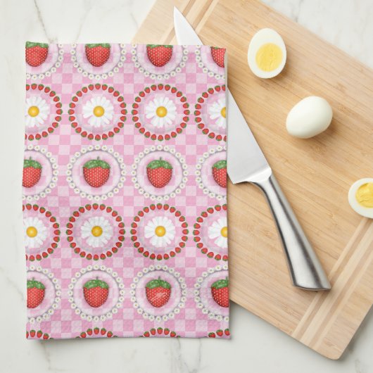 Aardbeiserenade theedoek (Quarter Fold)